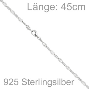 Preview: Halskette Kette 925 Sterling Silber 45 cm Silberkette Karabiner