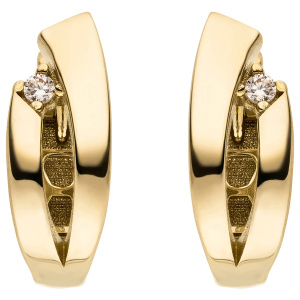 Creolen 333 Gold Gelbgold 2 Zirkonia Ohrringe Goldcreolen Goldohrringe