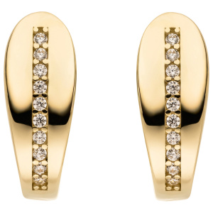 Preview: Creolen 333 Gold Gelbgold 20 Zirkonia Ohrringe Goldcreolen Goldohrringe