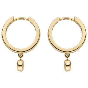 Preview: Creolen 333 Gold Gelbgold 2 Zirkonia Ohrringe Goldcreolen Goldohrringe