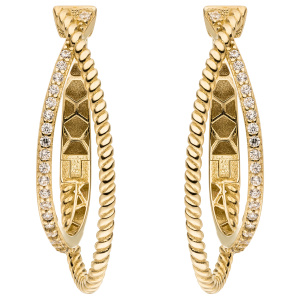 Preview: Creolen 333 Gold Gelbgold 44 Zirkonia Ohrringe Goldcreolen Goldohrringe