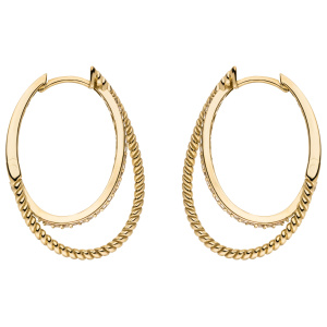 Preview: Creolen 333 Gold Gelbgold 44 Zirkonia Ohrringe Goldcreolen Goldohrringe