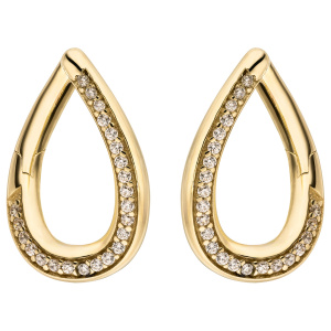 Preview: Creolen 333 Gold Gelbgold 46 Zirkonia Ohrringe Goldcreolen Goldohrringe