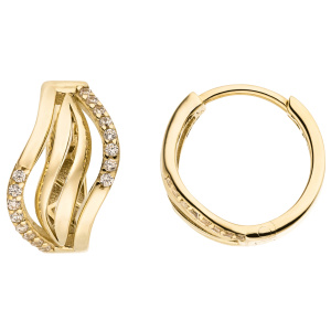 Creolen 333 Gold Gelbgold 32 Zirkonia Ohrringe Goldcreolen Goldohrringe