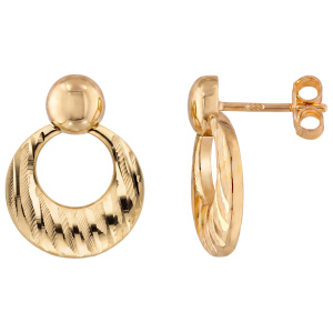 Ohrstecker 333 Gelbgold mattiert diamantiert