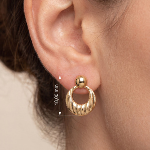 Preview: Ohrstecker 333 Gelbgold mattiert diamantiert