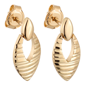 Ohrstecker oval 333 Gelbgold diamantierte Ohrringe
