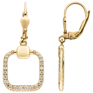 Ohrhänger 333 Gold Gelbgold 46 Zirkonia Ohrringe Boutons Goldohrringe