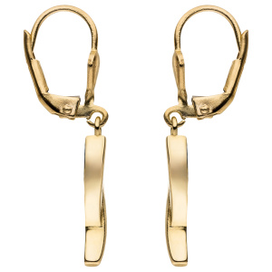 Preview: Ohrhänger 333 Gold Gelbgold 2 Zirkonia Ohrringe Boutons Goldohrringe