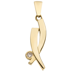 Anhänger 333 Gold Gelbgold 1 Zirkonia Goldanhänger