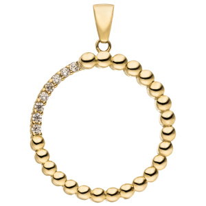 Anhänger 333 Gold Gelbgold 8 Zirkonia Goldanhänger
