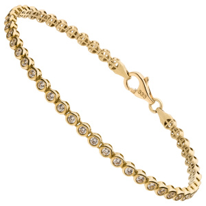 Preview: Armband 333 Gold Gelbgold 45 Zirkonia 19 cm Goldarmband