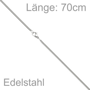 Preview: Panzerkette Edelstahl 70 cm Kette Halskette Karabiner