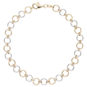 Armband 585 Gold Gelbgold Weißgold bicolor 19 cm