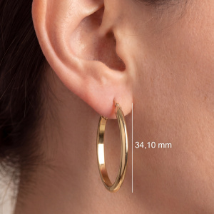 Preview: Creolen oval 585 Gelbgold Ohrringe