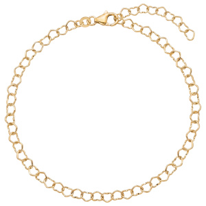 Fußkettchen Herz 333 Gelbgold 25 cm Karabiner