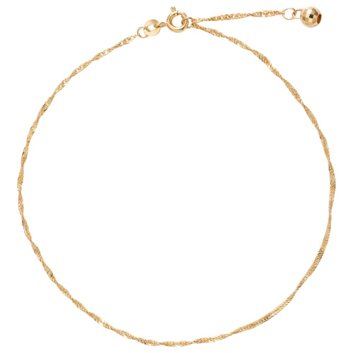 Fußkettchen mit Kugel 333 Gelbgold 25 cm Federring