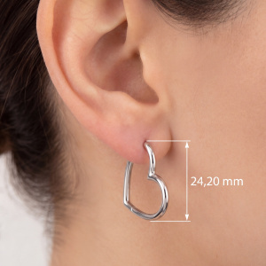 Preview: Creolen Herz 925 Sterling Silber Ohrringe