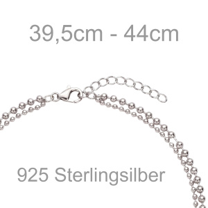 Preview: Collier Halskette Kugeln 925 Sterling Silber 44 cm Silberkette