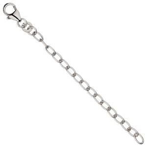 Verlängerungskette 333 Weißgold 7 cm Karabiner