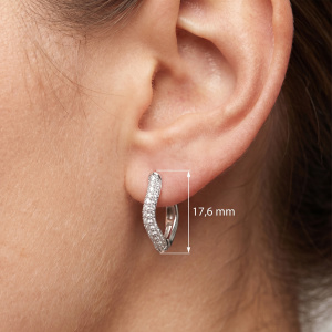 Preview: Creolen geschwungen 925 Sterling Silber 74 Zirkonia Ohrringe