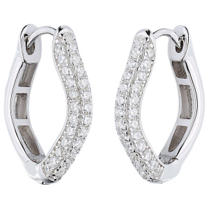 Preview: Creolen geschwungen 925 Sterling Silber 74 Zirkonia Ohrringe