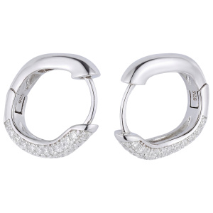 Preview: Creolen geschwungen 925 Sterling Silber 74 Zirkonia Ohrringe