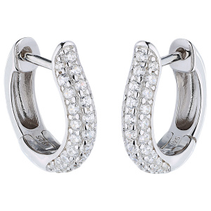 Preview: Creolen 925 Sterling Silber 62 Zirkonia Ohrringe