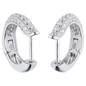 Preview: Creolen 925 Sterling Silber 62 Zirkonia Ohrringe