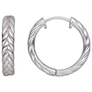 Creolen geflochten 925 Sterling Silber Ohrringe