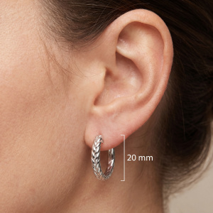 Preview: Creolen geflochten 925 Sterling Silber Ohrringe