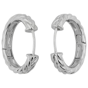 Preview: Creolen geflochten 925 Sterling Silber Ohrringe