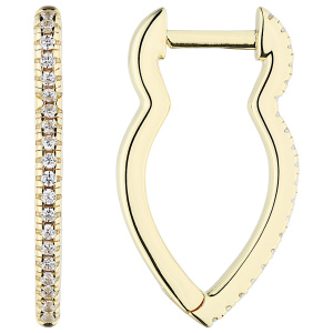 Creolen spitz 925 Sterling Silber vergoldet 40 Zirkonia
