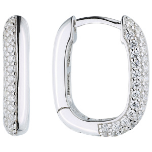Creolen eckig 925 Sterling Silber 54 Zirkonia Ohrringe