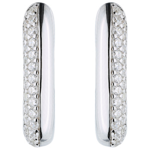 Preview: Creolen eckig 925 Sterling Silber 54 Zirkonia Ohrringe