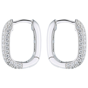 Creolen eckig 925 Sterling Silber 54 Zirkonia Ohrringe