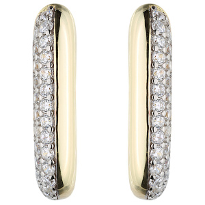 Preview: Creolen eckig 925 Sterling Silber vergoldet 54 Zirkonia
