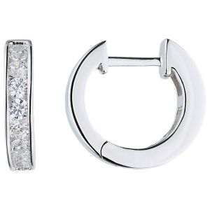Creolen 925 Sterling Silber 16 Zirkonia Ohrringe