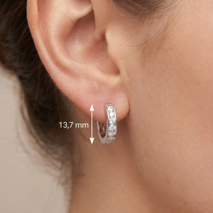 Creolen 925 Sterling Silber 16 Zirkonia Ohrringe