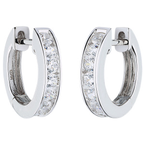 Creolen 925 Sterling Silber 16 Zirkonia Ohrringe