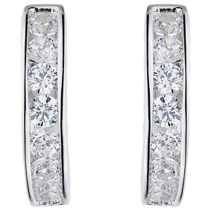 Creolen 925 Sterling Silber 16 Zirkonia Ohrringe