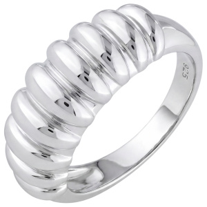 Damen Ring geriffelt 925 Sterling Silber Silberring