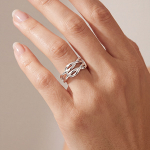 Preview: Damen Ring Schlaufe 925 Sterling Silber Silberring