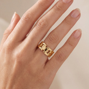 Damen Ring breit 925 Sterling Silber vergoldet Silberring