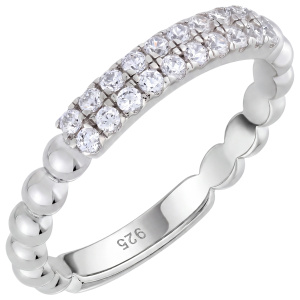 Damen Ring 925 Sterling Silber 20 Zirkonia Silberring