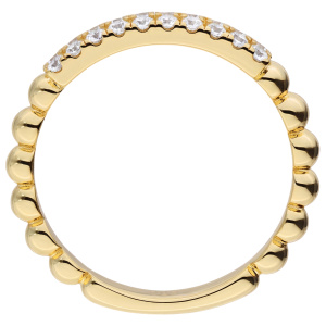 Preview: Damen Ring schmal 925 Sterling Silber vergoldet 20 Zirkonia Silberring