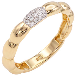 Damen Ring 925 Sterling Silber vergoldet 18 Zirkonia Silberring