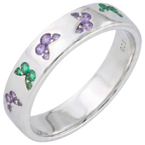 Damen Ring Schmetterling 925 Sterling Silber 24 Zirkonia Silberring
