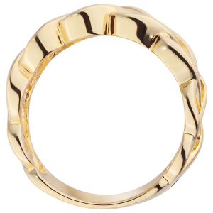 Preview: Damen Ring geflochten 925 Sterling Silber vergoldet 8 Zirkonia Silberring
