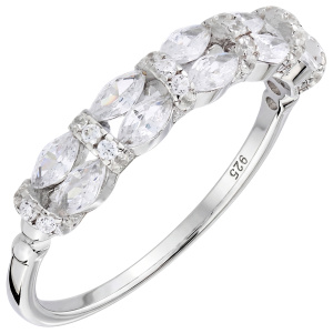 Damen Ring 925 Sterling Silber 40 Zirkonia Silberring